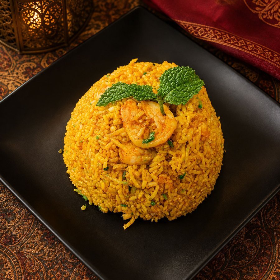 Crevettes biryani