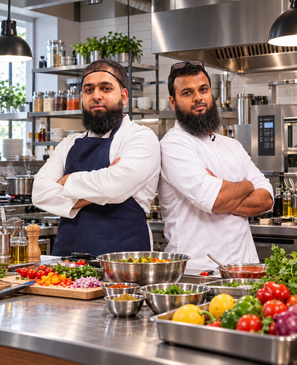 Deux chefs dans la cuisine du Palais Indien